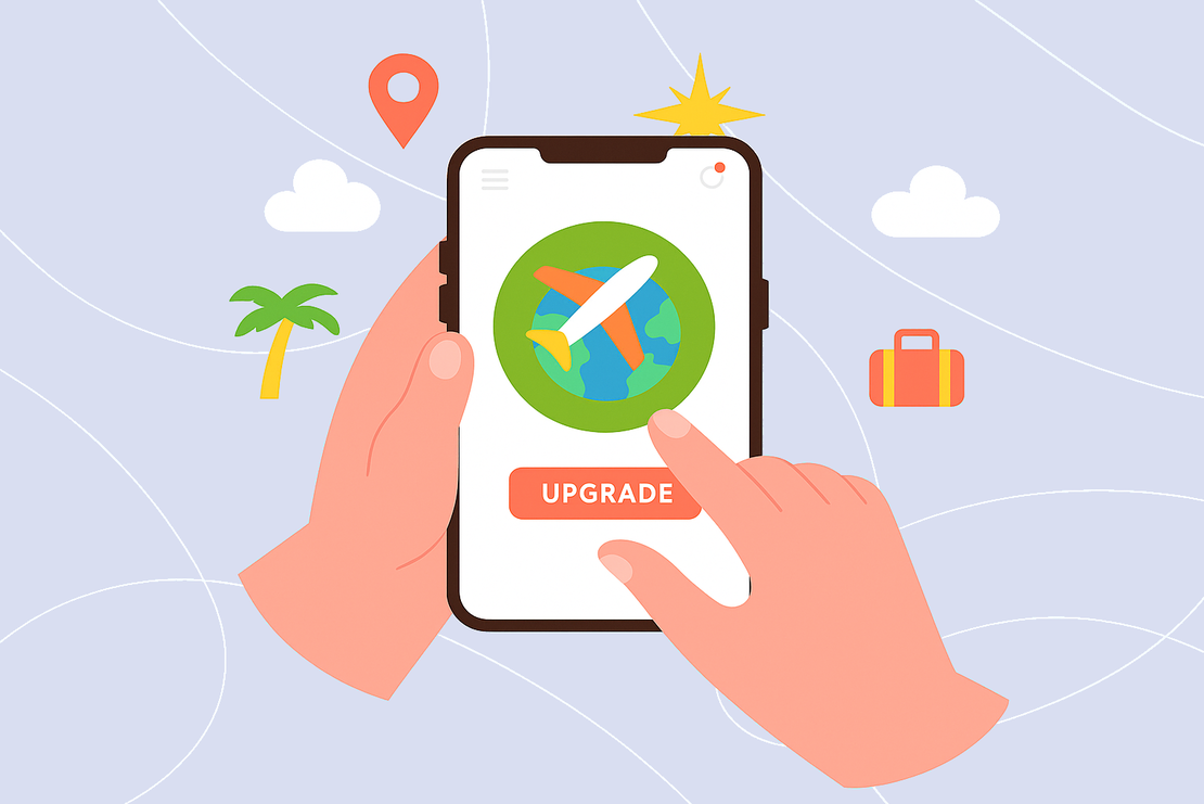 The customer selects the upgrade option